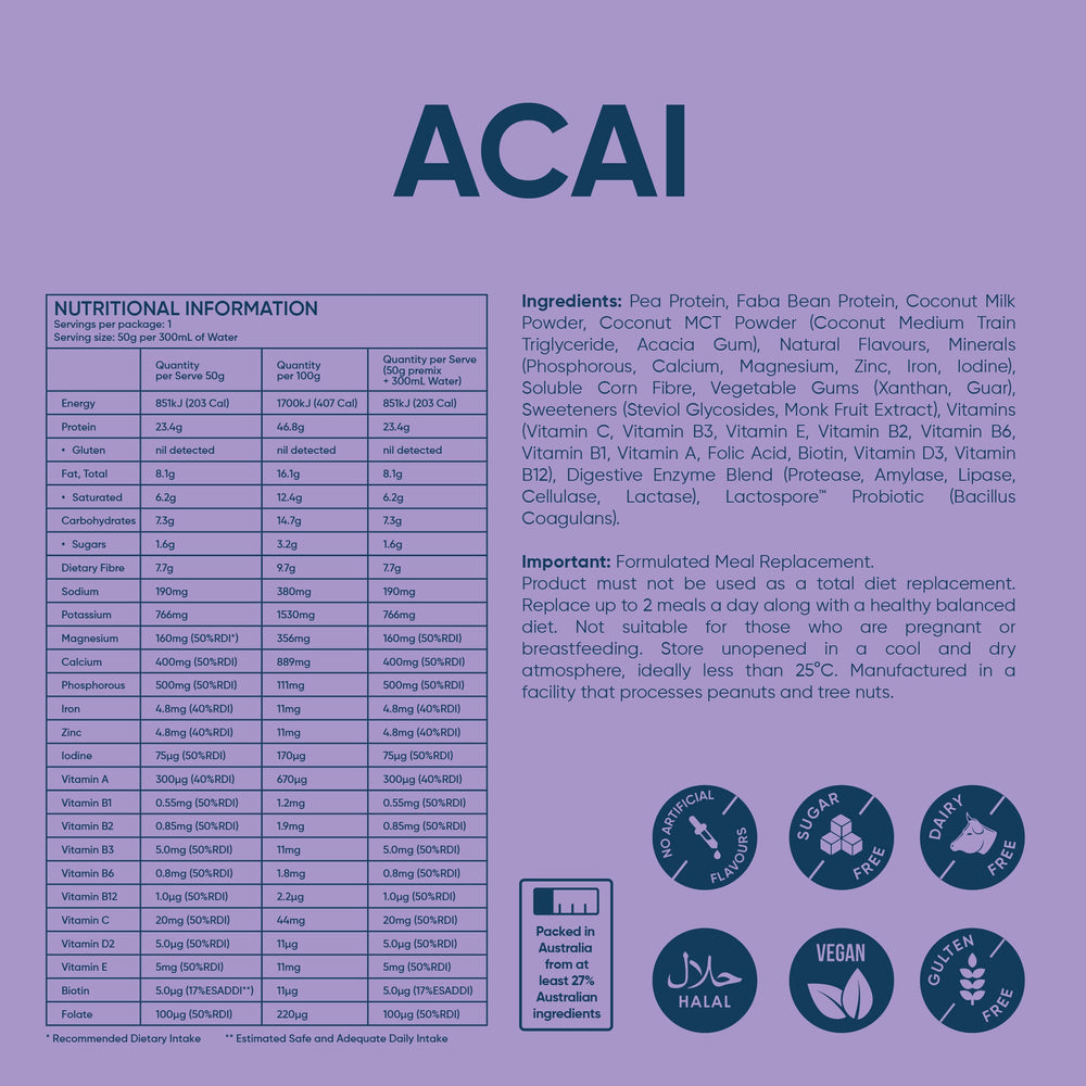Açaí meal replacement sachets 5