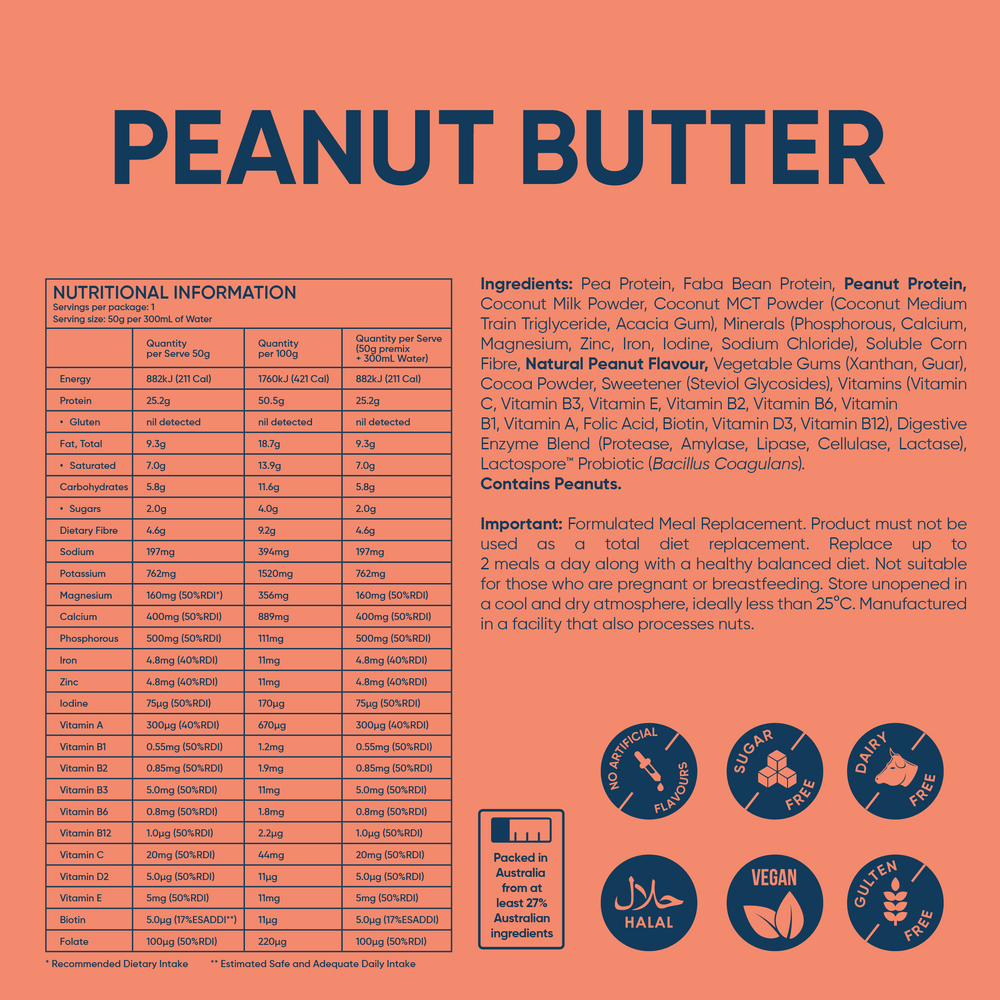 Peanut Butter meal replacement sachets 3
