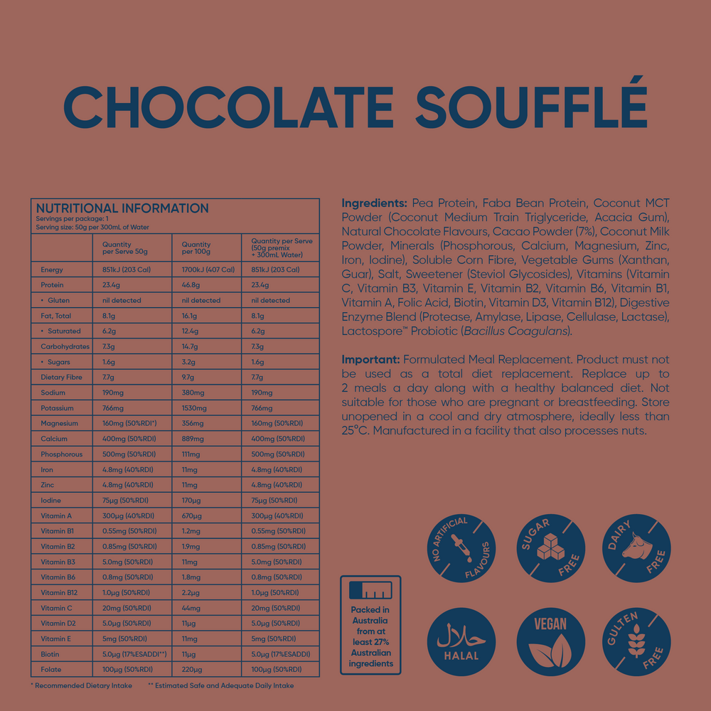 Chocolate Soufflé meal replacement sachets 3