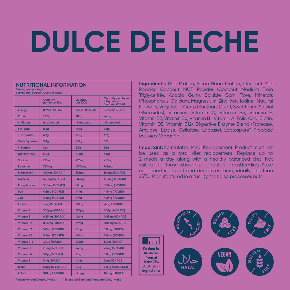 Dulce de Leche meal replacement sachets 4