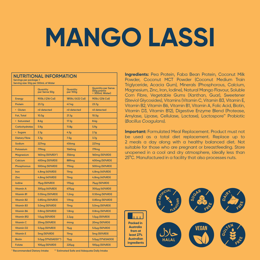 Mango Lassi meal replacement sachets 3