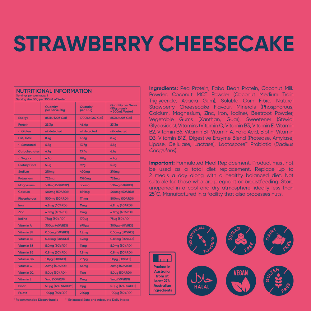 Strawberry Cheesecake meal replacement sachets 3