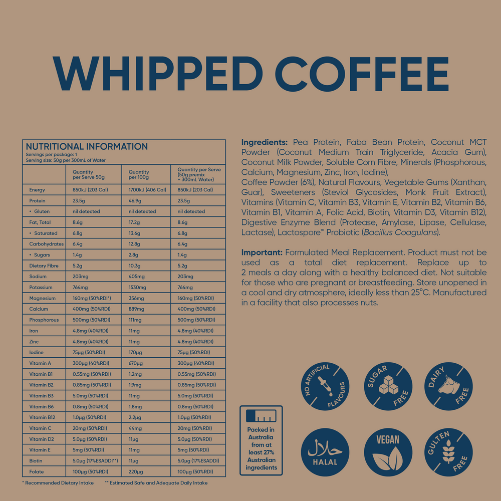 Whipped Coffee meal replacement sachets 3
